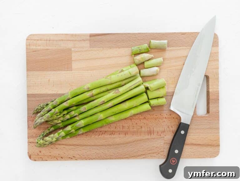 Effortless St Patricks Day Delights 20 Trimmed asparagus spears ready for cooking.