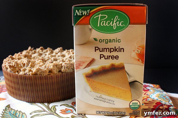 Pumpkin Coffee Cake by Nutmeg Nanny Close-up of the crumb topping on a freshly baked Pumpkin Coffee Cake