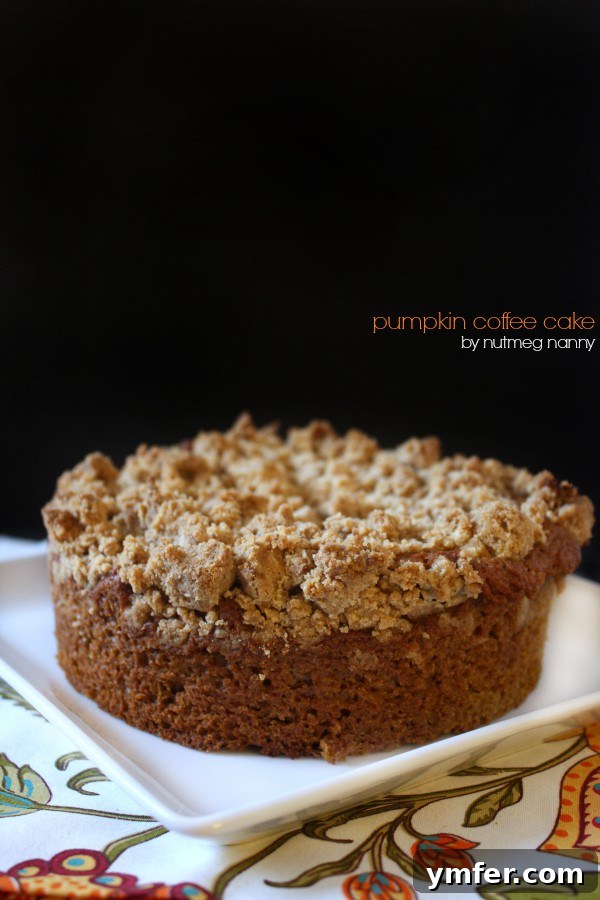 Pumpkin Coffee Cake by Nutmeg Nanny Prepared Pumpkin Coffee Cake ready for baking, showcasing the crumb topping
