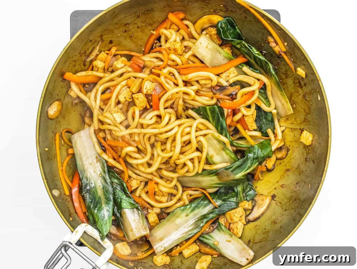 Sizzling Japanese Udon Stir-fry 12 stir fried vegetables and udon noodles