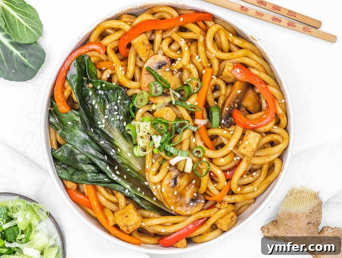 Sizzling Japanese Udon Stir-fry 13 Yaki Udon with scallions
