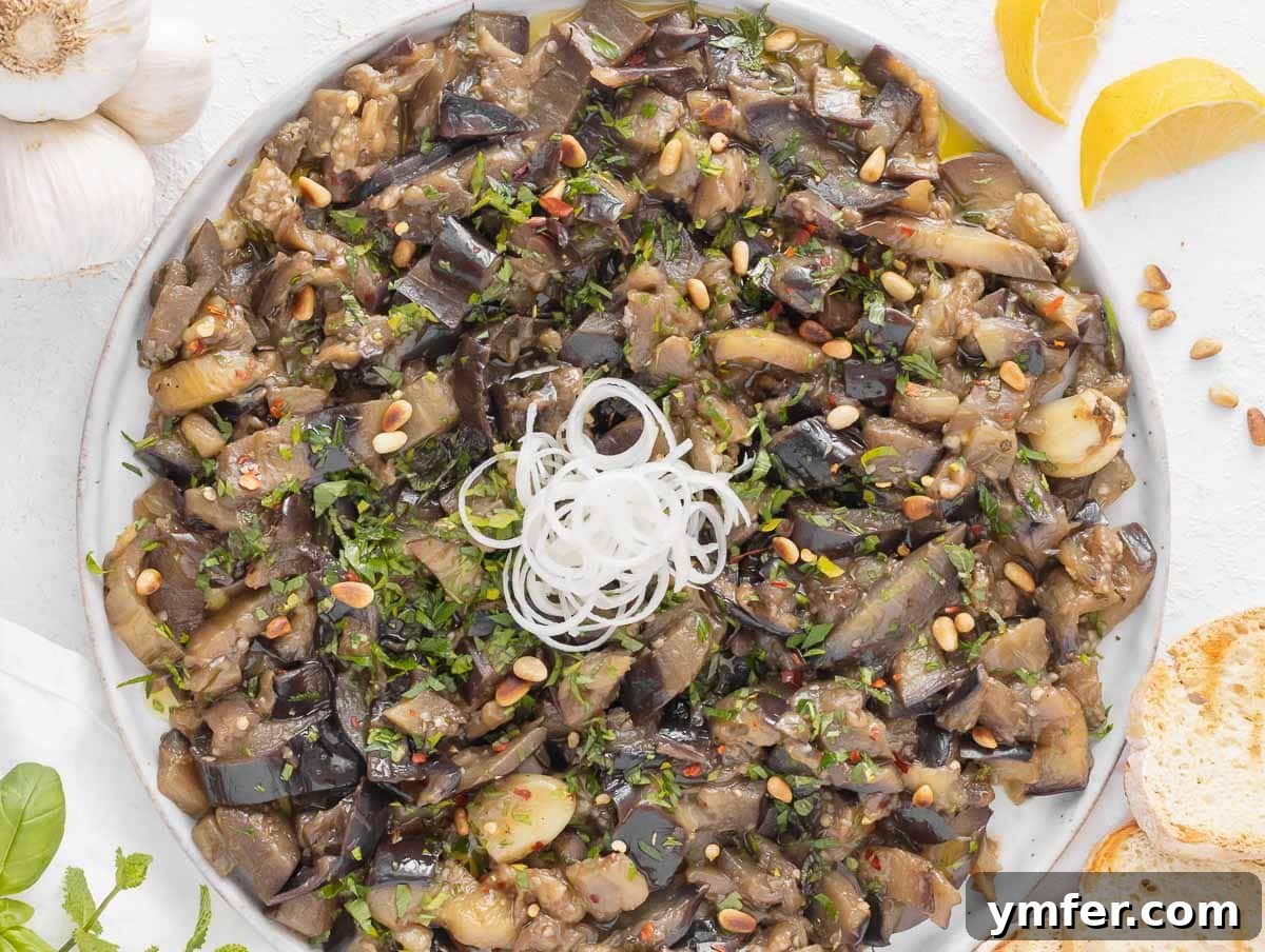 Sizzling Japanese Udon Stir-fry 15 sweet and sour eggplant on a serving plate