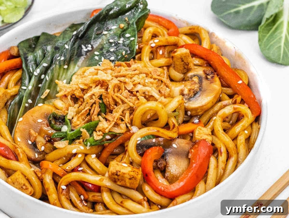Sizzling Japanese Udon Stir-fry 16 Yaki Udon with fried onions