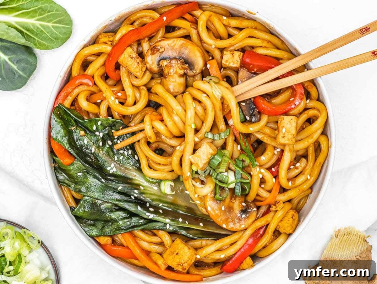 Sizzling Japanese Udon Stir-fry 3 Yaki Udon noodles with vegetables