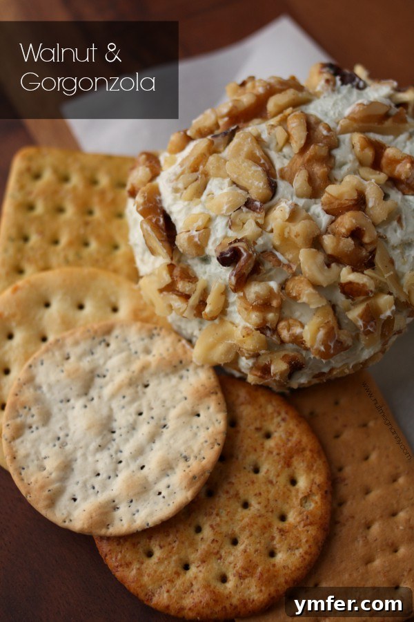 Exquisite Walnut & Gorgonzola Cheese Ball recipe by Nutmeg Nanny {Walnut & Gorgonzola} Exquisite Walnut & Gorgonzola Cheese Ball recipe, a sophisticated appetizer for any gathering.