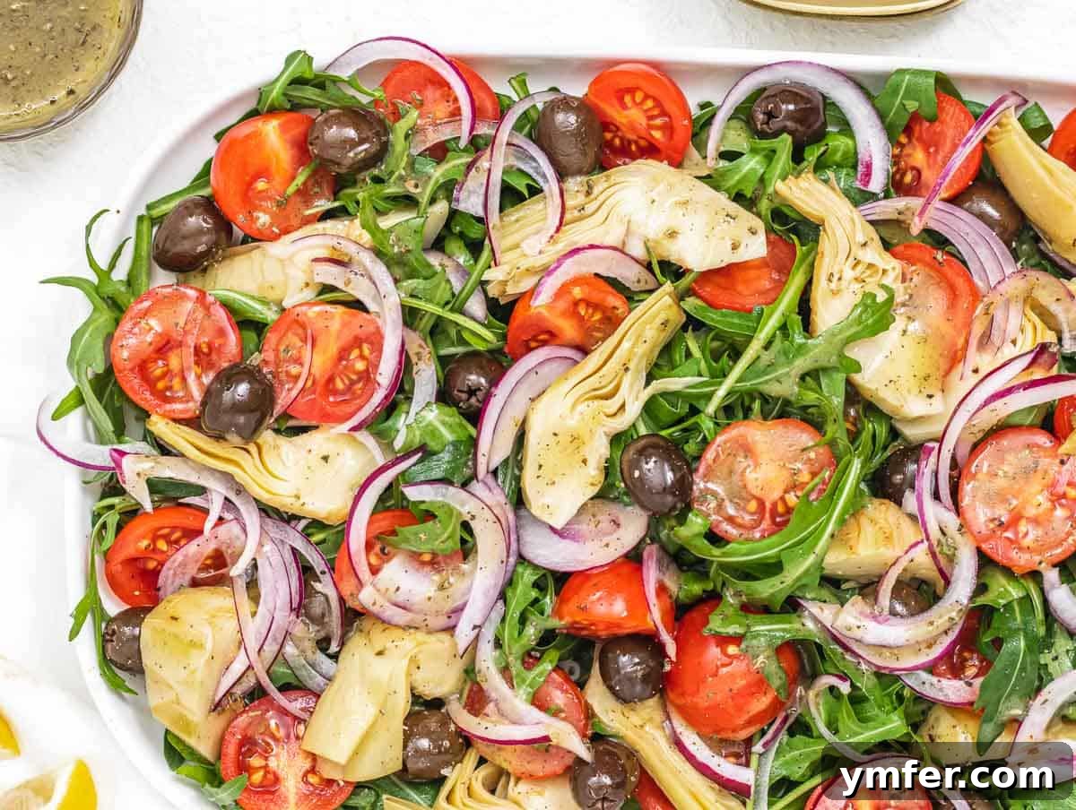 Rucola Rocket Greens with Citrus Vinaigrette 11 Artichoke Salad with basic ingredients, including arugula