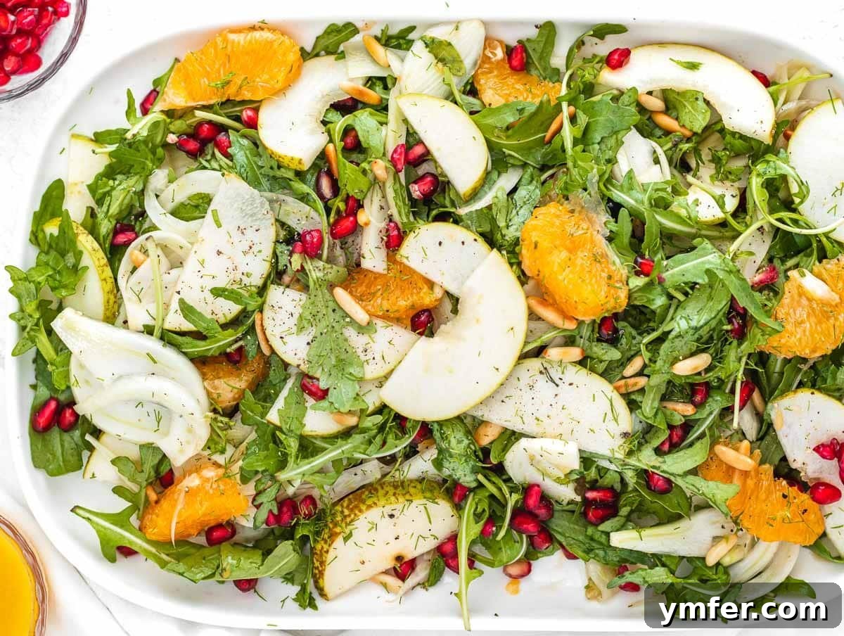 Rucola Rocket Greens with Citrus Vinaigrette 13 Fennel salad with arugula and pear slices