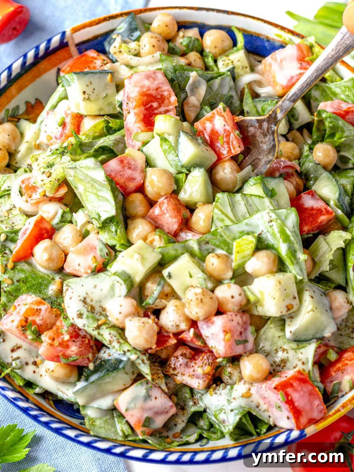 Zesty Tahini Salad 2 Tahini chickpea salad.