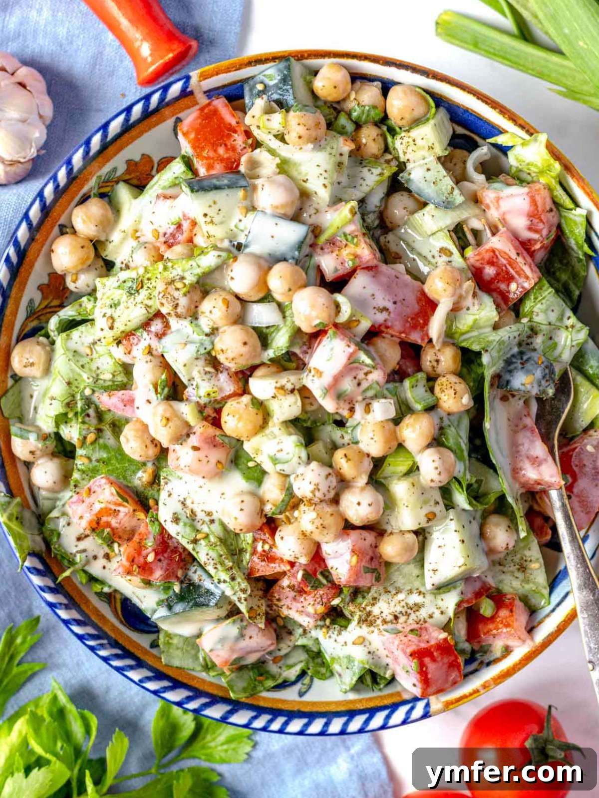 Zesty Tahini Salad 3 Mediterranean tahini salad.