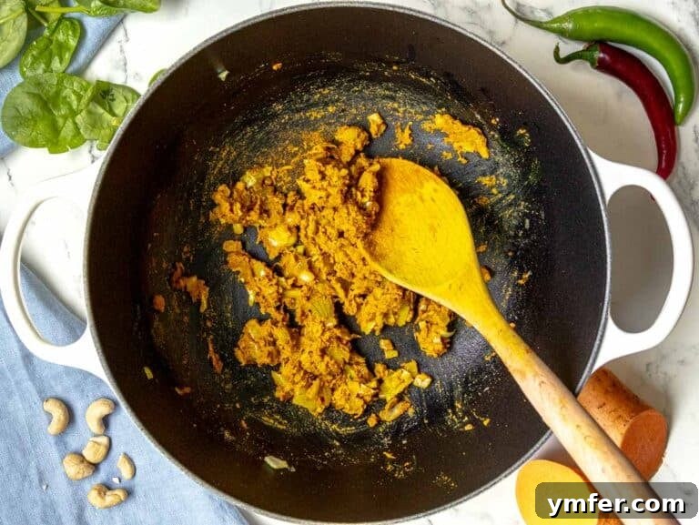 Vibrant Vegetable Curry 9 Flavor base with onion, garlic, ginger, and spices