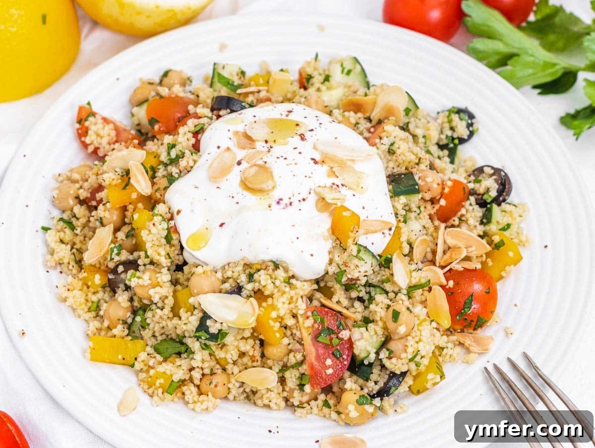 Creamy Tahini Yogurt Sauce 5 Couscous salad with yogurt dressing and fresh herbs