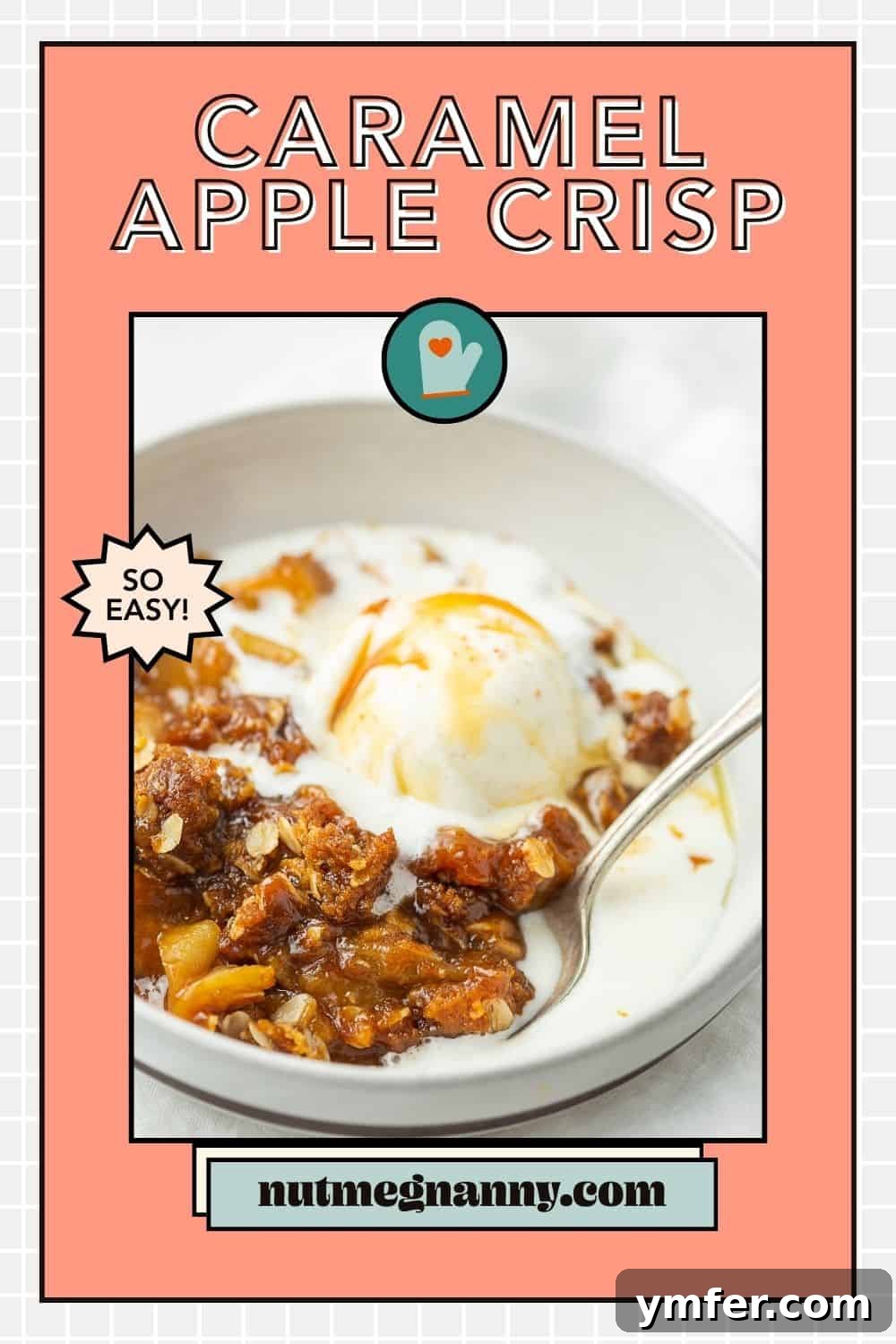 Sticky Caramel Apple Delight 11 Caramel Apple Crisp pin for Pinterest, alternative graphic format.