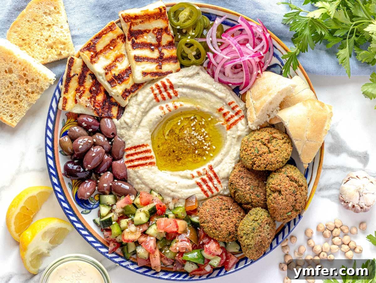 Smoky Eggplant Tahini Dip 10 mutabal on meze platter