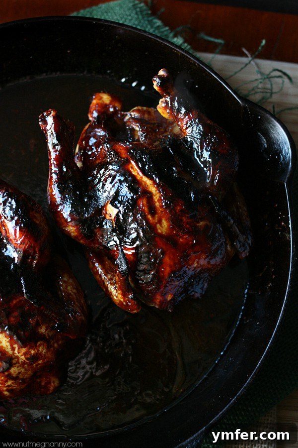 Pomegranate Molasses Glazed Cornish Hens by Nutmeg Nanny These sweet little pomegranate molasses glazed Cornish hens are the perfect addition to your dinner table. They are full of pomegranate and molasses flavor.