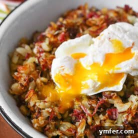 Corned Beef Hash with a poached egg.