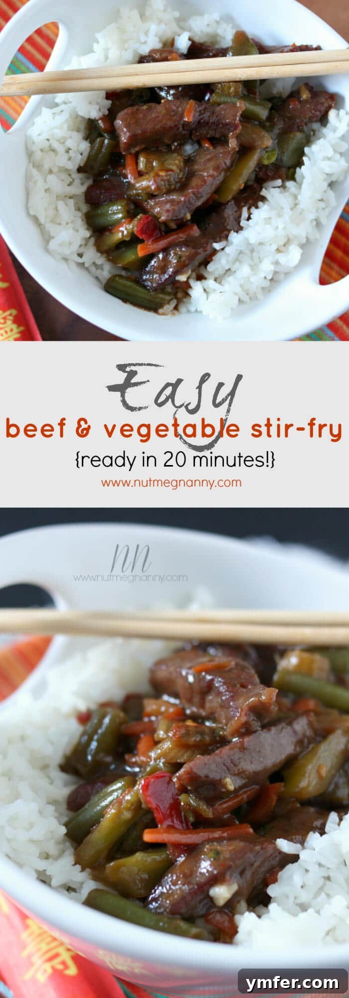 Wok Seared Beef and Greens 3 Long Pinterest pin image for Easy Beef and Vegetable Stir-Fry, perfect for saving this delicious and quick recipe.