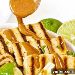 creamy peanut sauce with tofu and greens