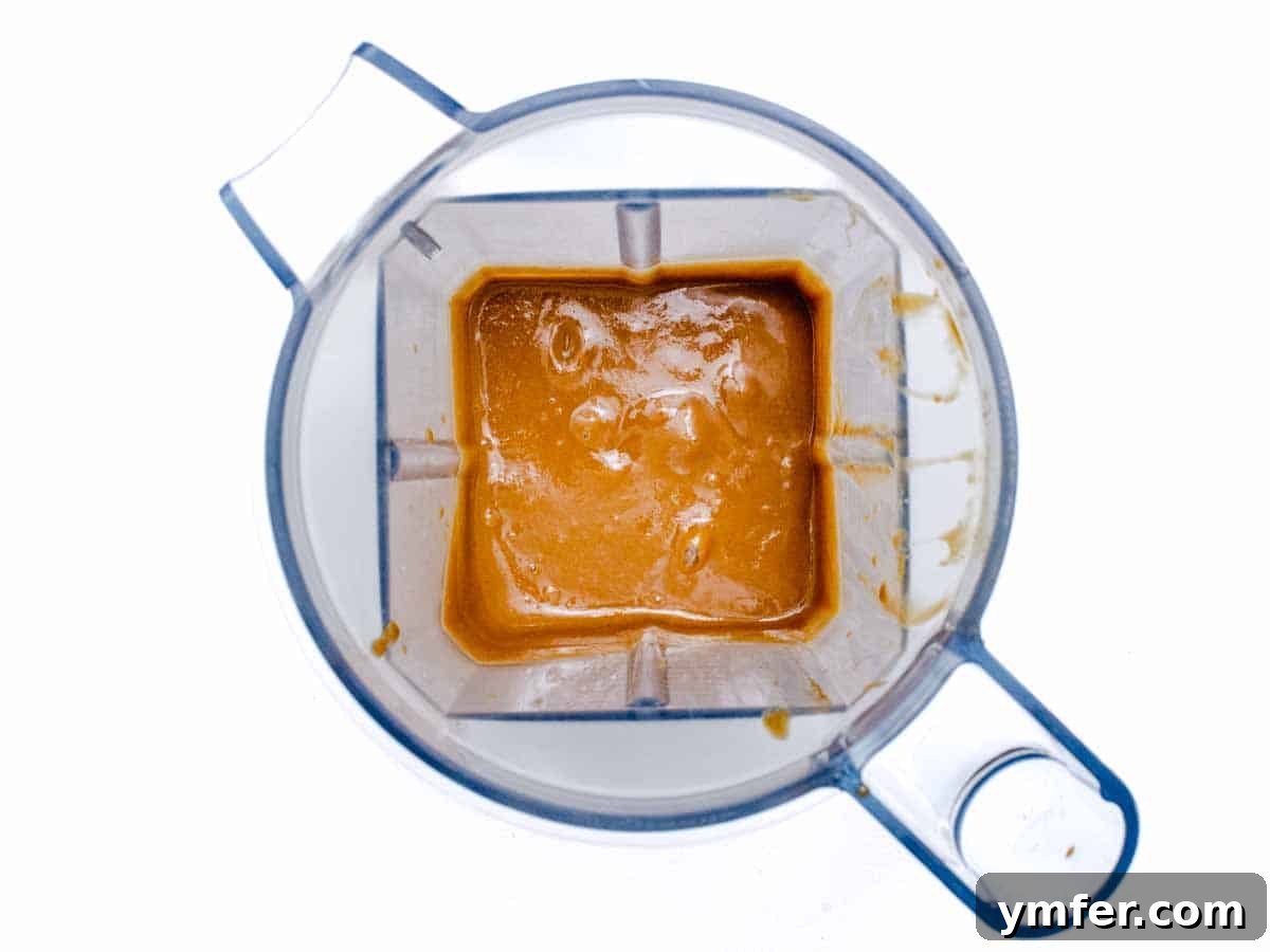 Delicious Peanut Sauce 9 Sesame noodles sauce with peanut butter in a high speed blender