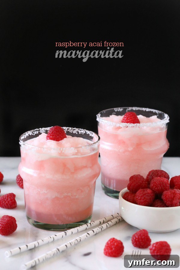 Raspberry Acai Frozen Margarita by Nutmeg Nanny Refreshing Raspberry Acai Frozen Margarita, perfect for summer by Nutmeg Nanny