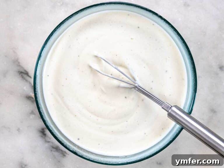 Creamy Broccoli Delight 10 dressing in a bowl