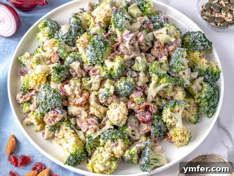 Creamy Broccoli Delight 11 Step 4_Mixing all ingredients in the bowl and serving on a platter.