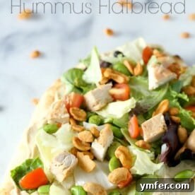 Asian Salad Hummus Flatbread by Nutmeg Nanny