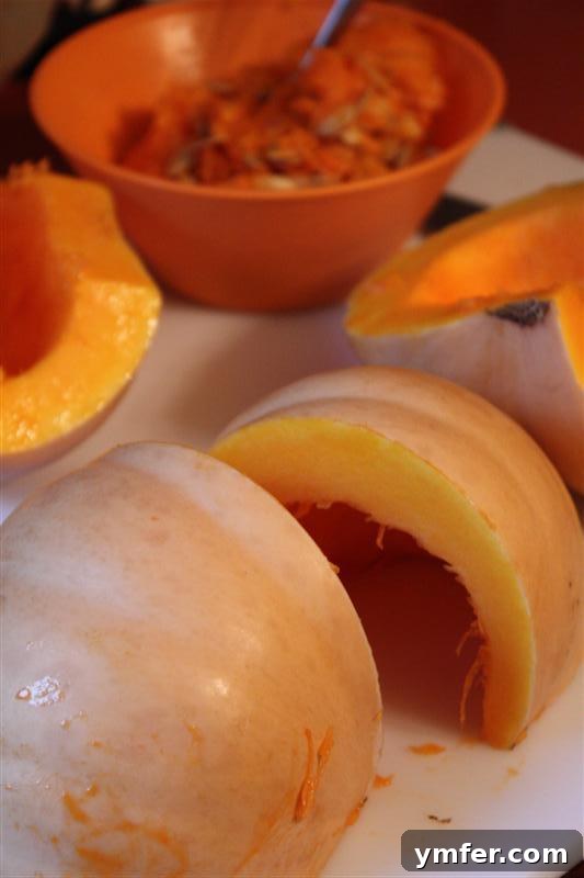 Freshly roasted pumpkin ready for puree, essential for the best pumpkin cheesecake.