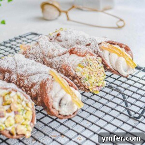 Vegan cannoli topped with crushed pistachios, a perfect plant-based dessert.