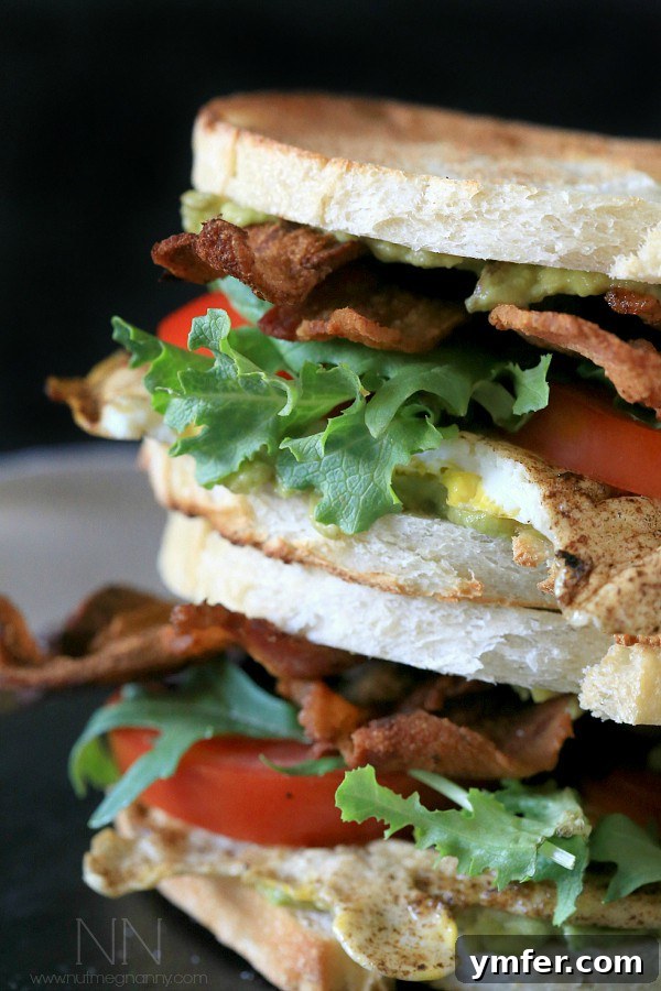 The Ultimate Breakfast Sandwich by Nutmeg Nanny Delicious Ultimate Breakfast Sandwich with fresh ingredients laid out