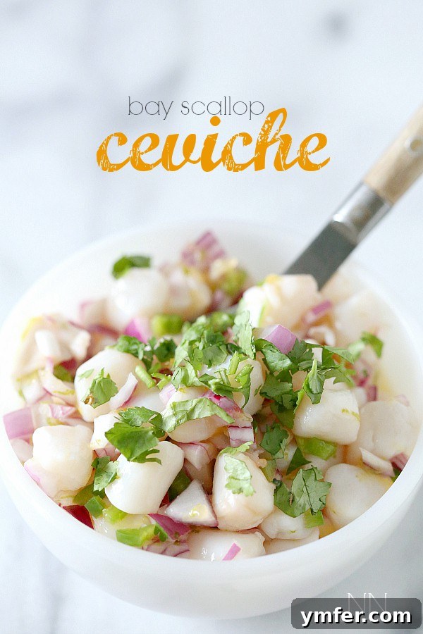 Bay Scallop Ceviche by Nutmeg Nanny Delicious Bay Scallop Ceviche, a vibrant and fresh seafood appetizer