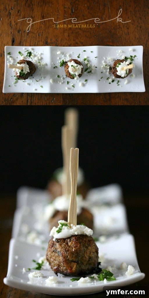 Mouthwatering Greek Lamb Meatballs 3 Greek Lamb Meatballs pin for pinterest.