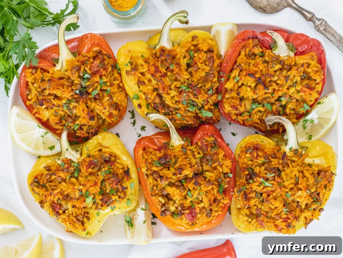 Nourishing Plant Power Meals 20 Beautifully baked stuffed bell peppers filled with rice and lentils