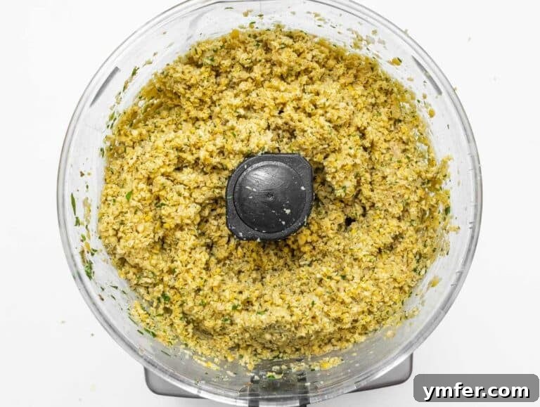 falafel mix in a food processor