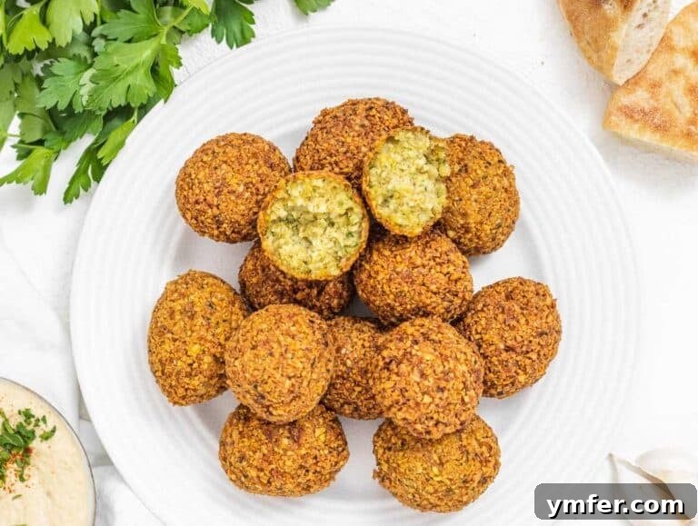 Falafel with bite on a plate