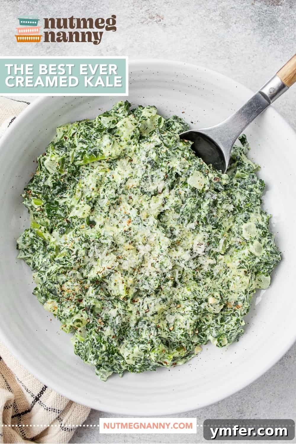 Velvety Creamed Kale 5 Creamed Kale pin for Pinterest.