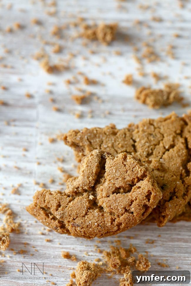 Zingy Ginger Raisin Molasses Cookies 3 Close-up of a stack of molasses ginger raisin cookies, highlighting their soft texture and sugar coating.