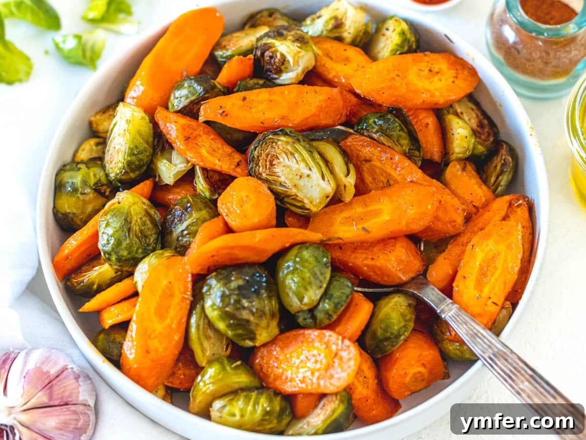 The Ultimate Vegetarian Thanksgiving Feast: 35 Recipes 25 roasted carrots and Brussels sprouts with spoon
