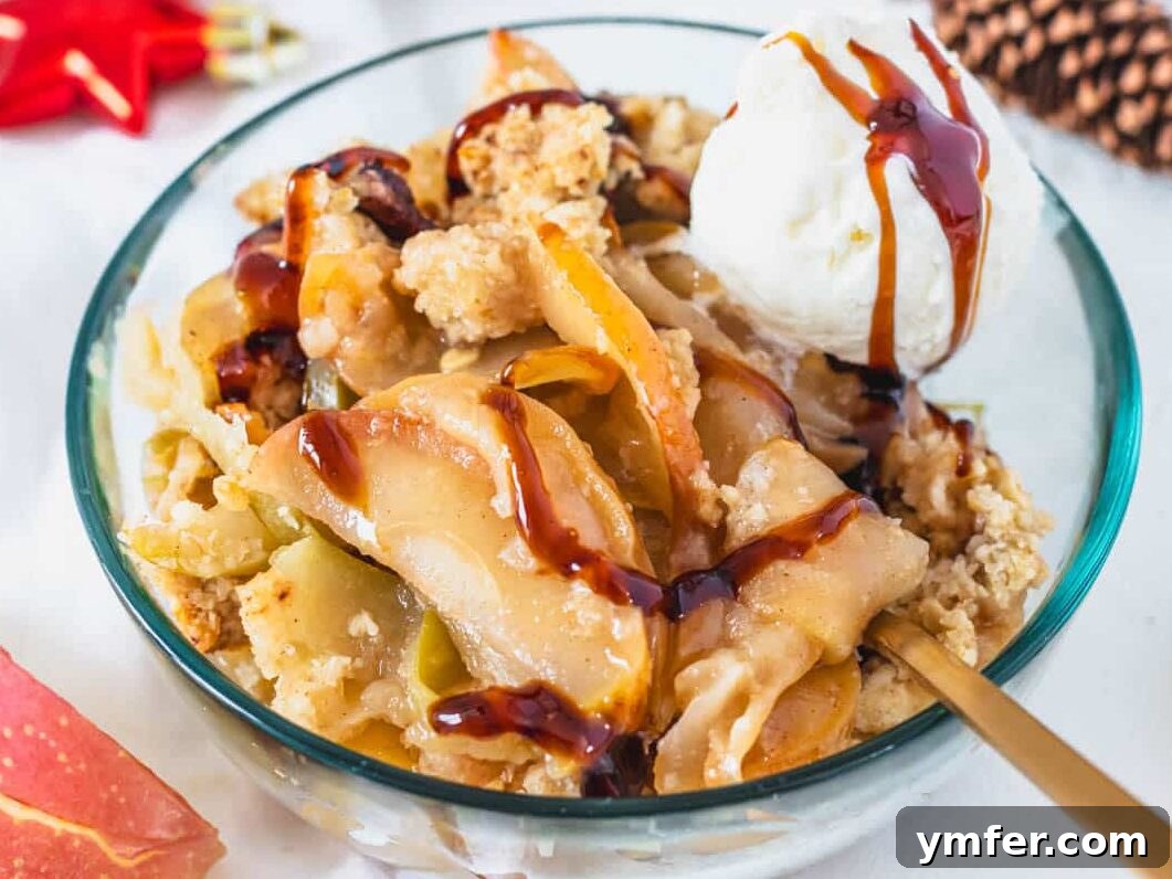 The Ultimate Vegetarian Thanksgiving Feast: 35 Recipes 29 Vegan apple crisp in a bowl with ice cream