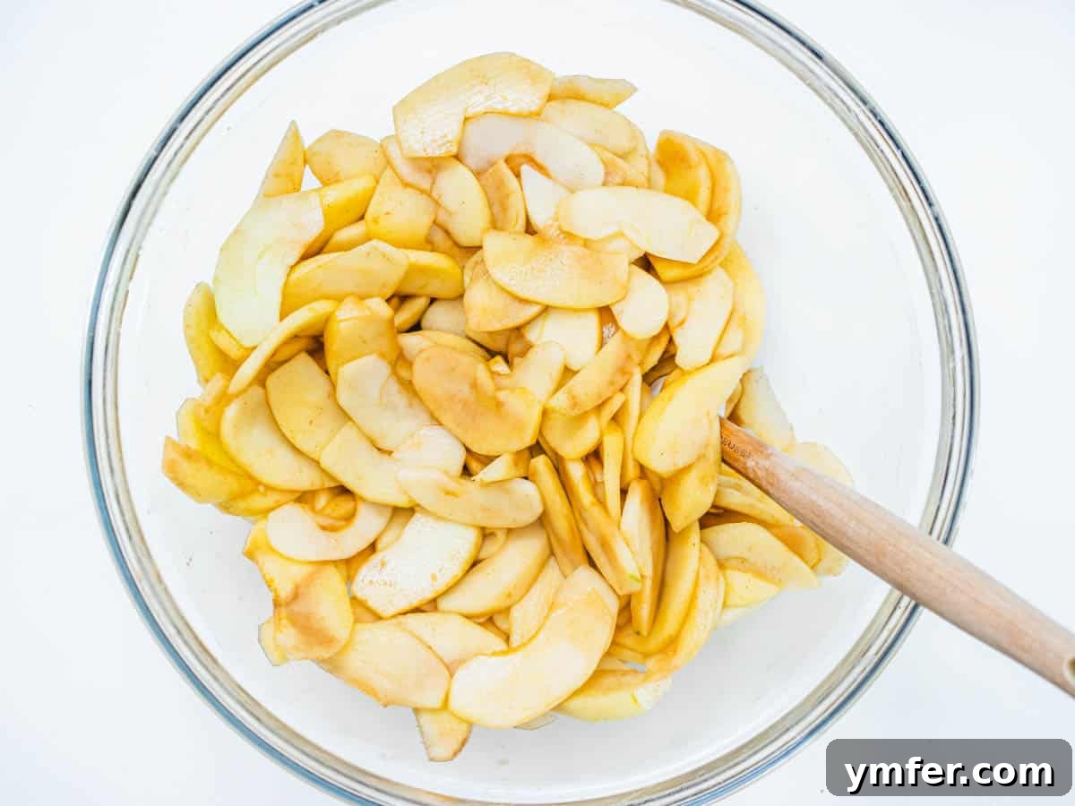Plant-Based Apple Perfection 9 apple slices with cinnamon sugar in a glass bowl