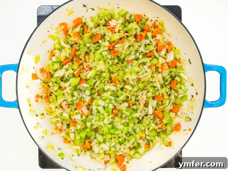 Vegetarian stuffing flavor base in a skillet