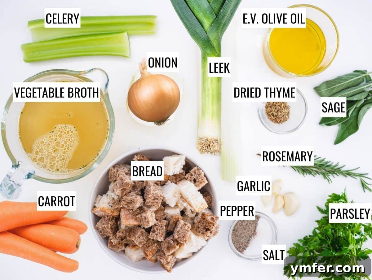 Savory Plant-Based Dressing 4 ingredients for vegetarian stuffing