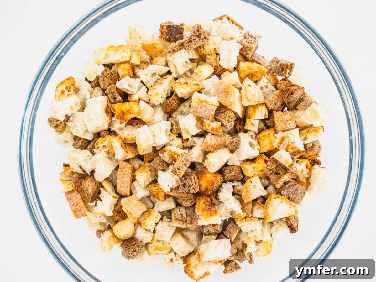 Savory Plant-Based Dressing 6 cubed breadcrumbs in white and whole wheat
