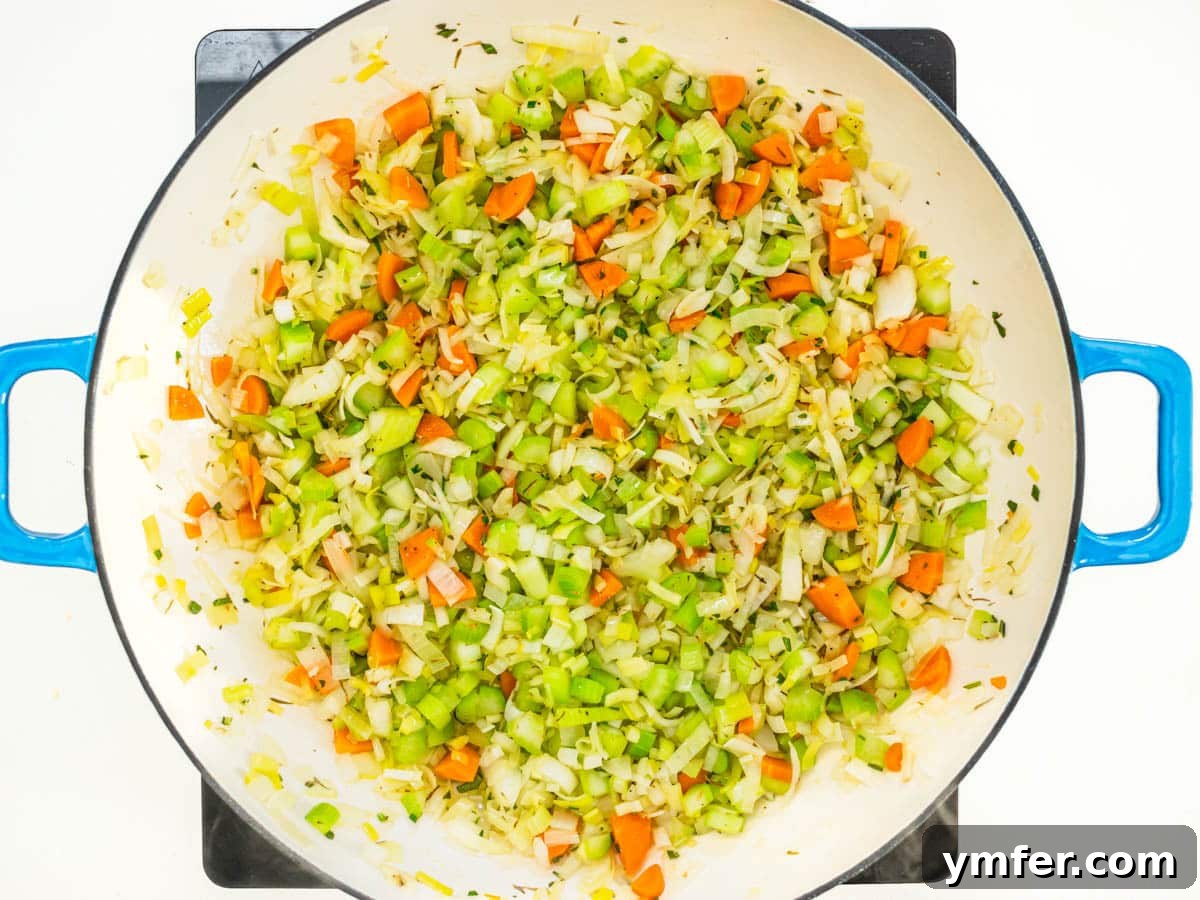 Savory Plant-Based Dressing 8 Vegetarian stuffing flavor base in a skillet