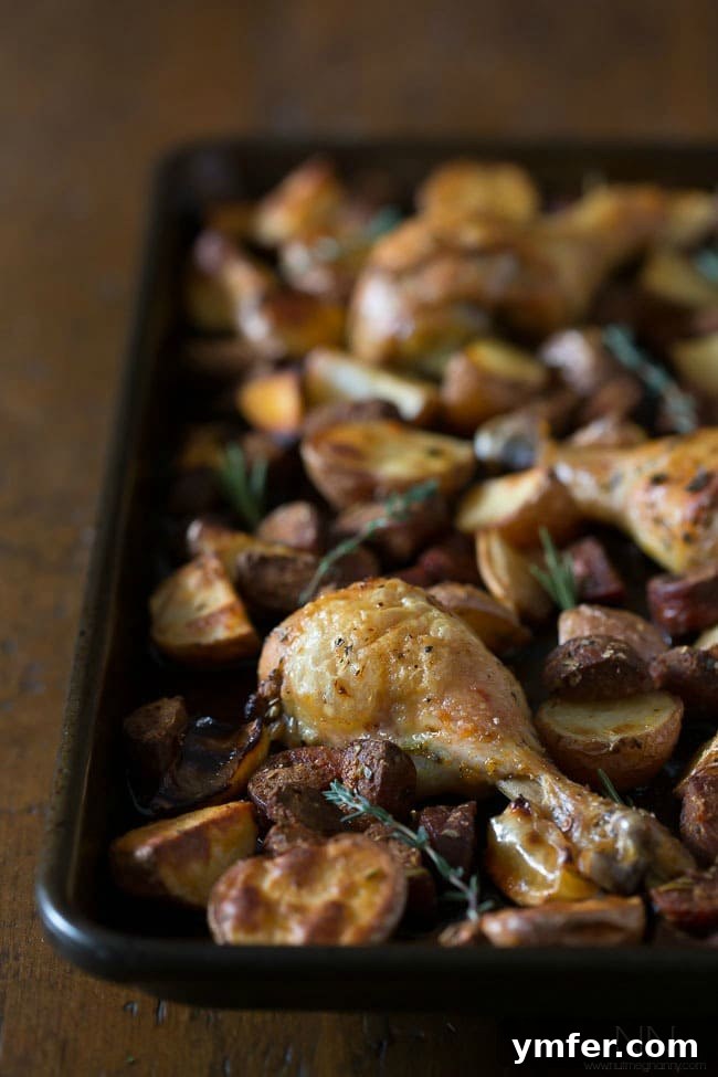 This simple chicken andouille potato bake is perfectly seasoned with fresh herbs and a burst of lemon. It's the perfect balance of flavorful spice. This simple chicken andouille potato bake is perfectly seasoned with fresh herbs and a burst of lemon. It's the perfect balance of flavorful spice.