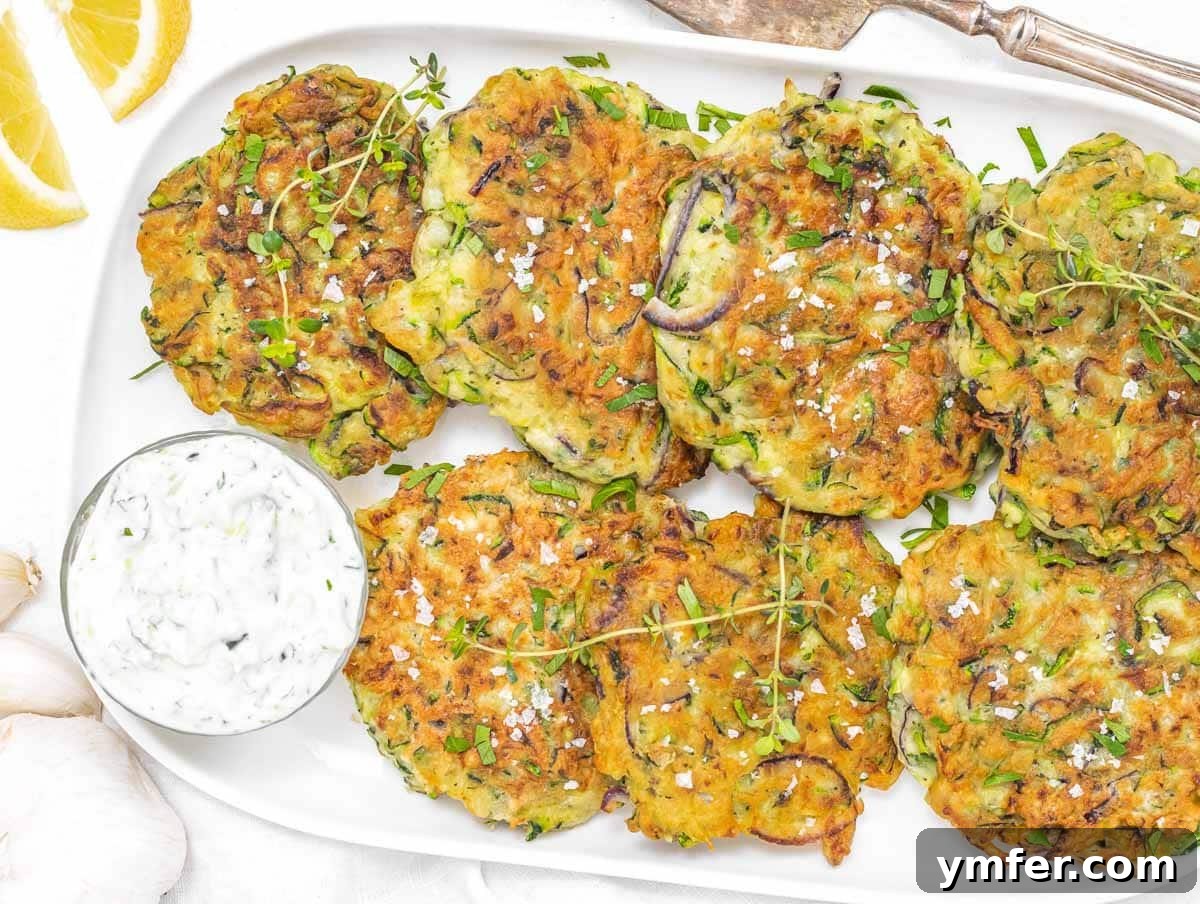 Egg-Free Delights 11 Crispy zucchini fritters with tzatziki and lemon