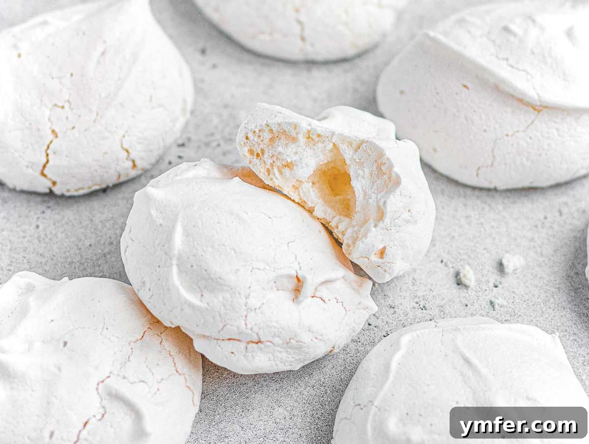 Egg-Free Delights 27 Delicate aquafaba meringues on a white surface
