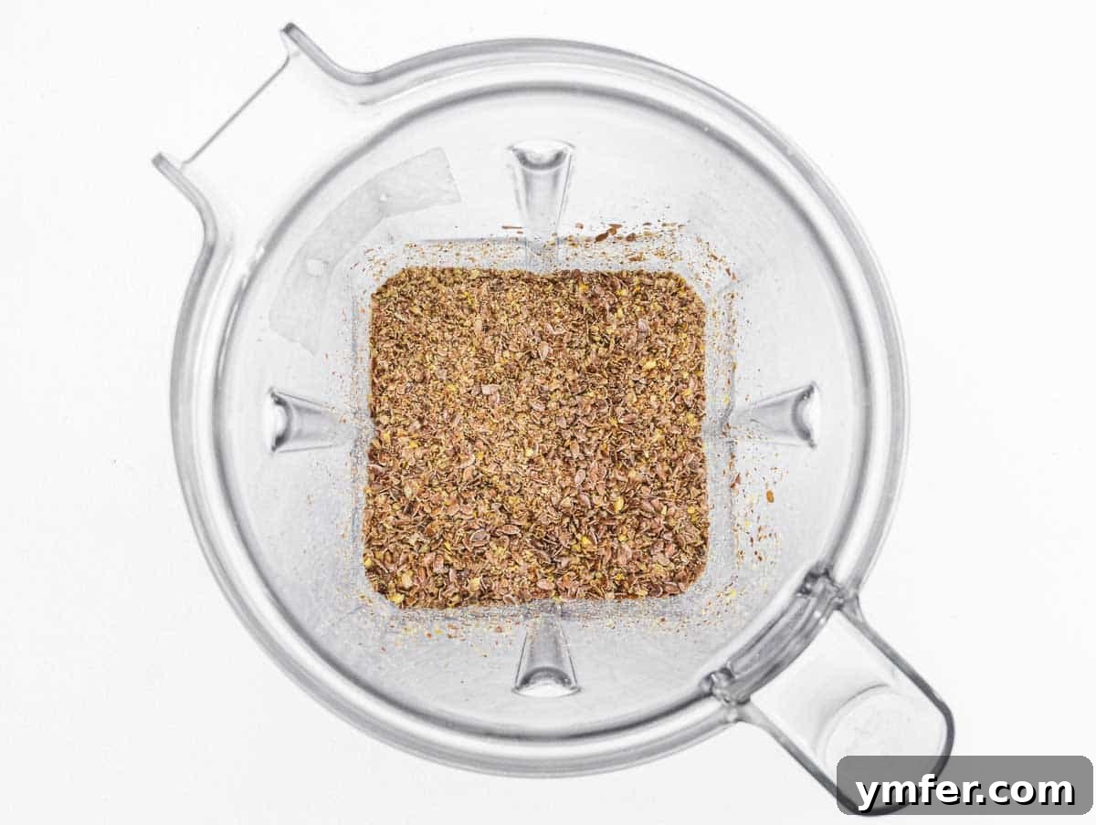 Egg-Free Delights 28 Ground flax seeds ready to be mixed for an egg substitute
