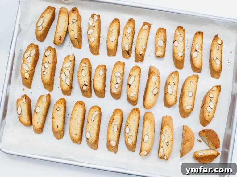Almond biscotti after the second baking