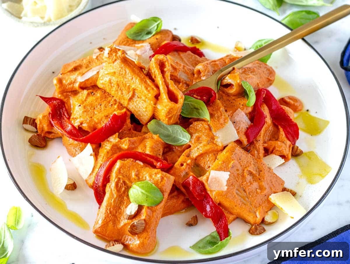 30 Plant-Based Protein Power Meals 11 roasted red pepper pasta topped with roasted bell peppers
