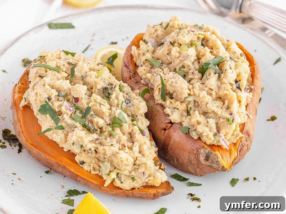 30 Plant-Based Protein Power Meals 6 baked sweet potatoes stuffed with chickpea tuna